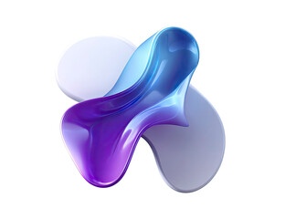 Fototapeta premium Abstract Fluid Shape with Blue Purple Gradient and White Disc Isolated on transparent background