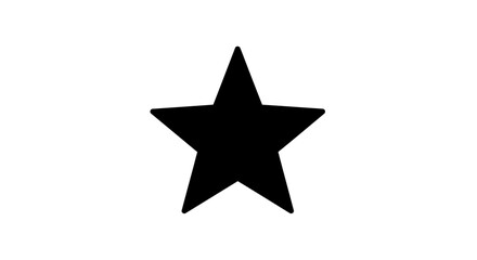 Black Five Pointed Star Shape Icon.