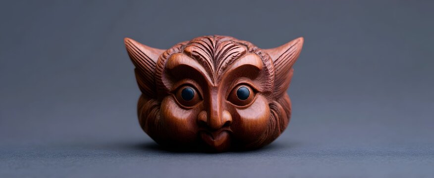 Traditional Japanese netsuke dances in wood like a tiny story carved in whispers