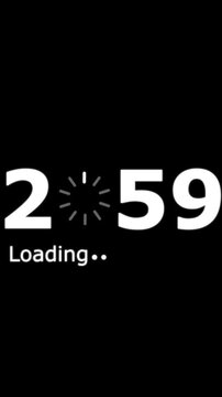 Loading bar 2059 icon animation with dark background.Futuristic glowing loading bar 2059 icon with smooth animated.