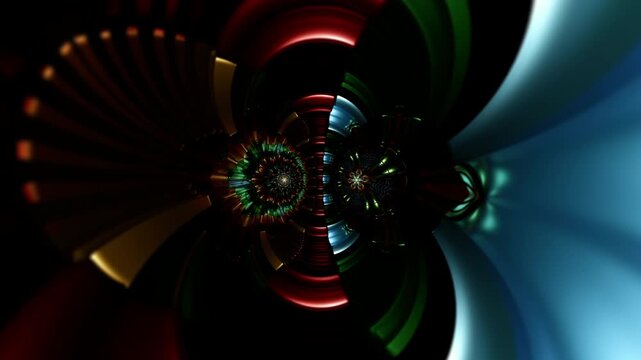 Dark torus eye geometry pulsating with kundalini force, sacred spiral symmetry opening a psychedelic dimension of divine awareness, immersive spiritual field of transcendental energy
