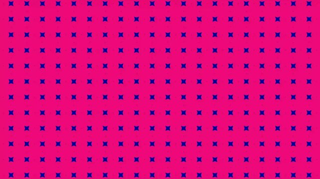 Dynamic seamless geometric pattern of magenta and blue diamonds and squares