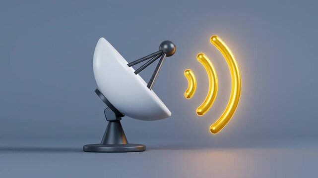 Satellite Dish Broadcasting Signals for Communication and Connectivity Concepts