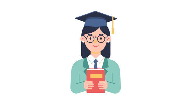 Graduation Cap and Gown Student Portrait