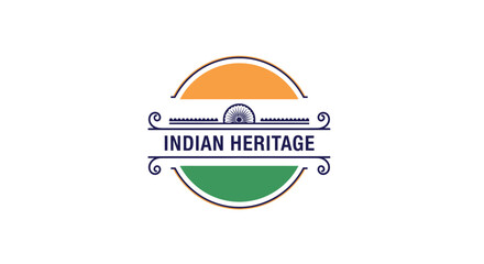 Indian Heritage Logo with Tricolor Design and Circular Emblem