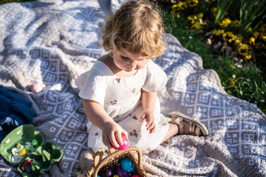 Girl celebrating Easter outdoors