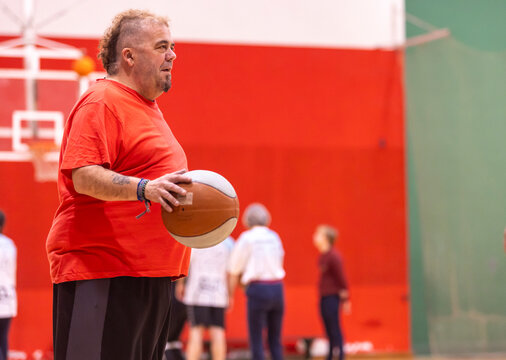Man with Intellectual Disability Playing Inclusive Basketball