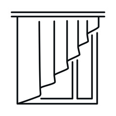 Vector illustration of a window icon with curtains used in home design and decoration