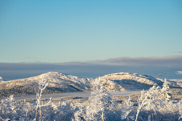 Snowy mountains landscape, Norway © KoshMara