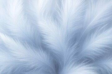 Fototapeta premium Soft white feathers in close-up abstract composition with light blue tones creating delicate and dreamy background impression of softness. Ai generative
