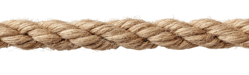 Fototapeta premium Thick Jute Rope Texture Detail Isolated on Transparent Background