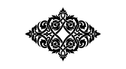 Black Ornate Symmetrical Design Element Illustration.