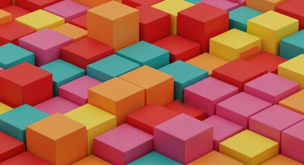Obraz premium Colorful geometric cubes abstract background pattern