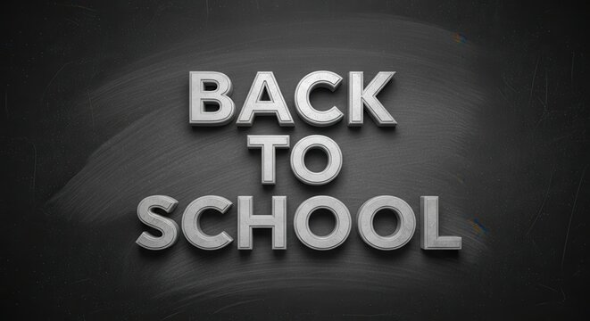 Back to School Text on Chalkboard Background
