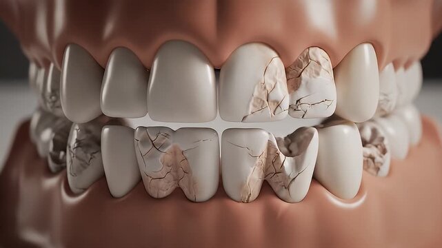 Close Up Dental Model Demonstrating Occlusion and Bite.