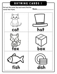 Kindergarten Read Across America Phonics Pack | No Prep Literacy Activities | Rhyming, CVC, Sight Words