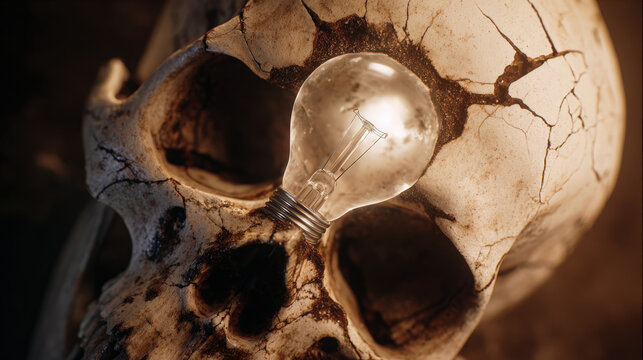 Skull and lightbulb