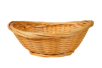 Wicker basket on white