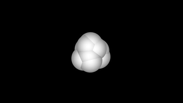 Atomic structure, showcasing atomic particles, Glowing atom symbol with electrons, animation of the motion of the atomic concept or atomic structure, Atomic particle black screen background. 4k video