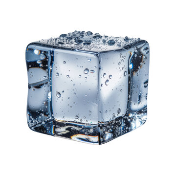 Cubo de gelo realista macro. PNG fundo transparente
