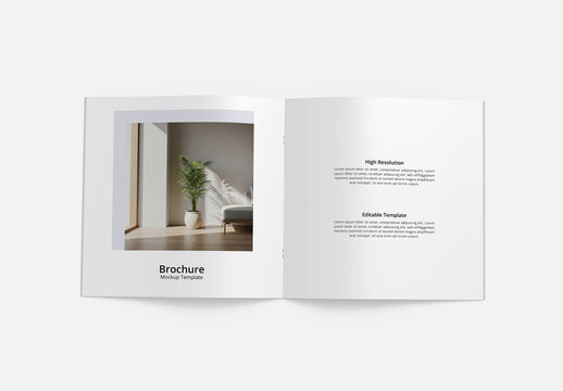 Bifold Square Brochure Mockup Template