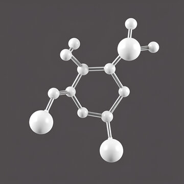 cycloserine molecule, structural chemical formula, ball-and-stick model, isolated image antituberculosis agents