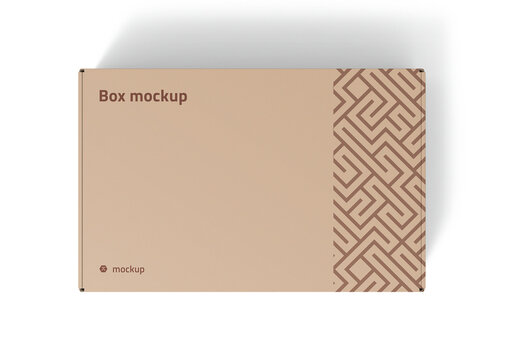 Realistic Kraft Box Mockup Template PSD