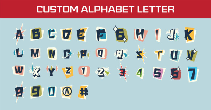 Colorful Custom Alphabet Letters and Numbers Collection 