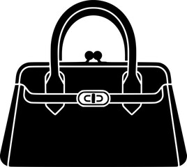 Obraz premium Elegant Handbag Silhouette - Luxury Female Purse and Fashion Accessory Vector