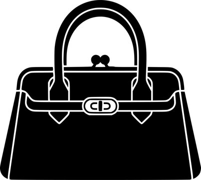 Elegant Handbag Silhouette - Luxury Female Purse and Fashion Accessory Vector