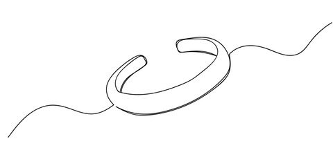 Single continuous line art style bracelet. Line art Illustration Editable stroke.