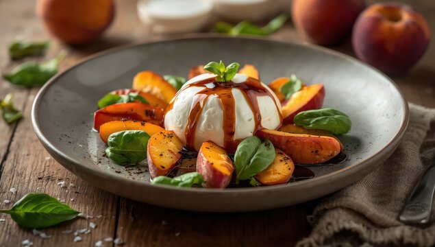 Peach Burrata Caprese