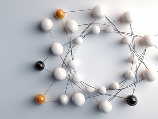 Obraz premium Abstract Molecular Structure Network Science and Innovation Concept