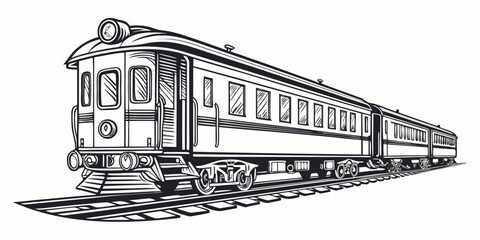 A vintage train traveling through a picturesque countryside landscape © Gf