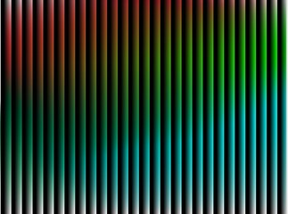 Obraz premium A rhythmic digital pattern of narrow vertical columns that transition through a vibrant spectrum of deep crimson, forest green, and electric cyan, set against a dark, shadowy backdrop.