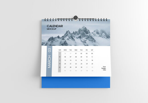 Wall Hanging Calender Mockup Template