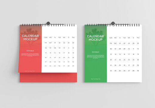 Spiral Desk Calender Mockup Set