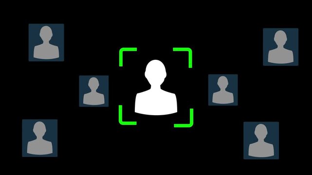 Targeting and personalization of customer communication. Marketing automation system. Marketer tapping a customer icon.