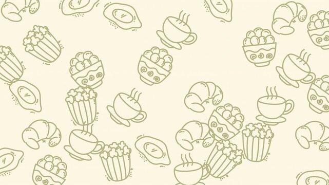 Decorative pastry pattern frame for baking video.