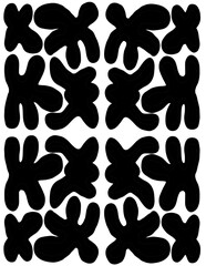 黒一色のblobデザイン　背景透過