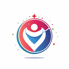 Abstract illustration of a person inside a circle with a colorful design.