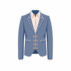 Elegant blue blazer and shirt vector illustration.