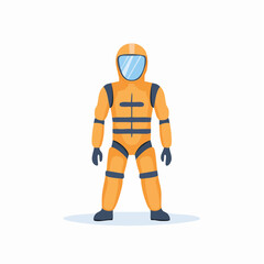 Cartoon illustration of a protective hazmat suit