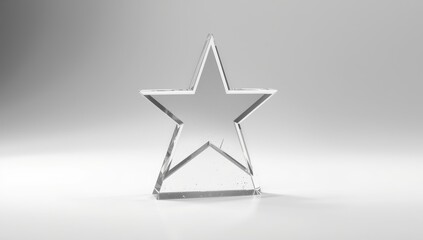 Fototapeta premium Star-shaped glass trophy on white