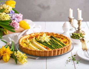 Herzhafte Oster-Tarte mit Spargel