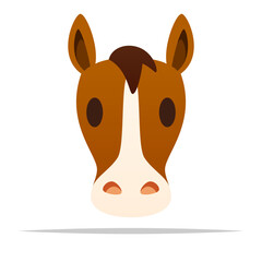 Horse face cartoon vector isolated illustration