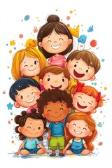 Illustration of Childrens Day Children