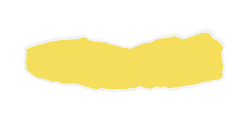 Yellow torn paper with ripped edges isolated on transparent background for Scrapbooking, Collage Design, Creative Banners, Frames, and Craft Textures. 