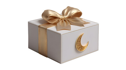 Elegant Eid Gift Box isolated on transparent background