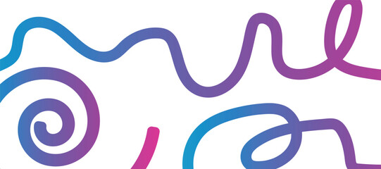 Obraz premium Vibrant squiggles and swirls in purple blue and pink